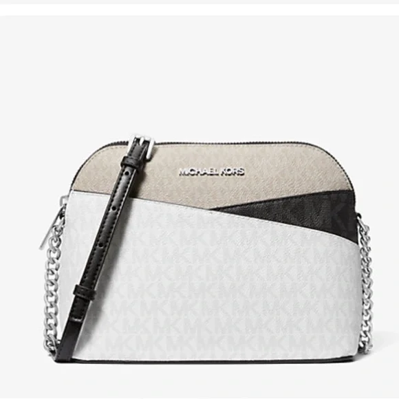 Michael Kors Jet Set Travel Color-Block Signature Logo Crossbody Bag
Optic White - Picture 1 of 16